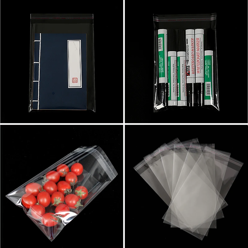 TETP 100Pcs 5Wires Clear Self Adhesive Bag Resealable Waterproof Gift Food Candy Pacakging OPP Plastic Bag Cellophane Storage - Image 6