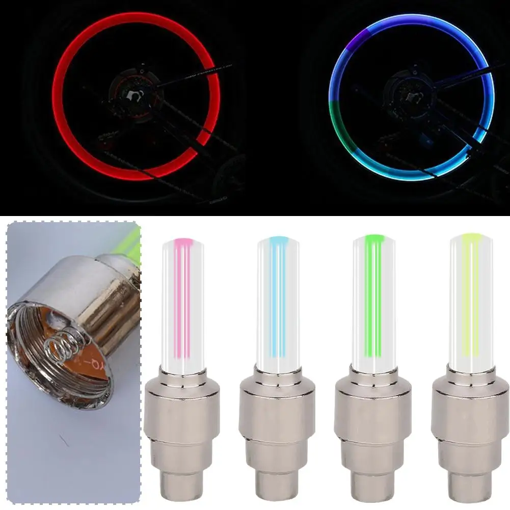 2Pcs Neon Bike Spoke Lights Bicycle LED Light Tire Valve Cap Flashlight Wheel Spoke Lightweight Car Motorcycle Accessories - Image 3
