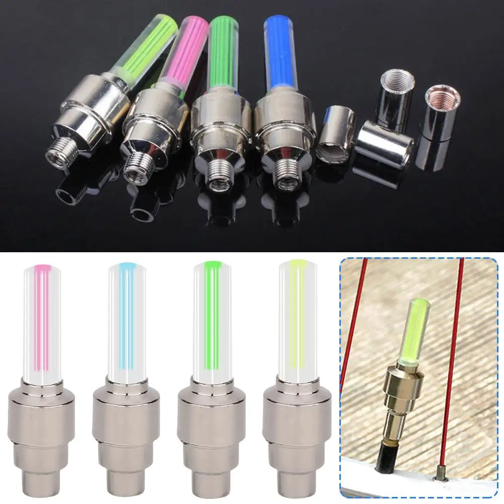 2Pcs Neon Bike Spoke Lights Bicycle LED Light Tire Valve Cap Flashlight Wheel Spoke Lightweight Car Motorcycle Accessories - Image 2