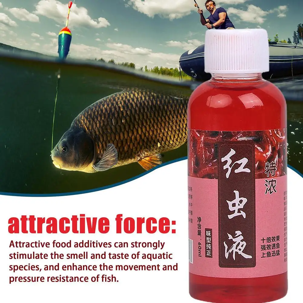 Strong Fish Attractant 100ml Concentrated Worm Extract Red Liquid For Fishing Fish Bait High Concentration Fish Bite Activa U8X0