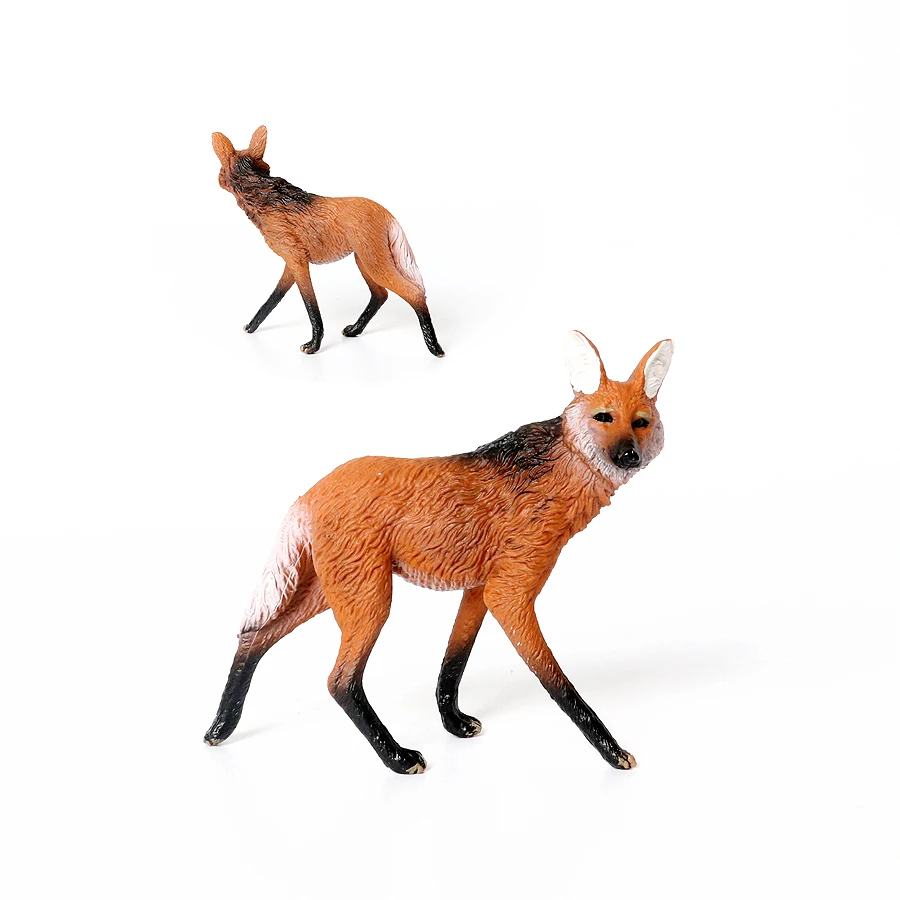 Realistic Plastic Wildlife Hyena,Maned Wolf,African Wild Dog Toy Hand Painted Figurine for Collection Science Educational Prop - Image 6