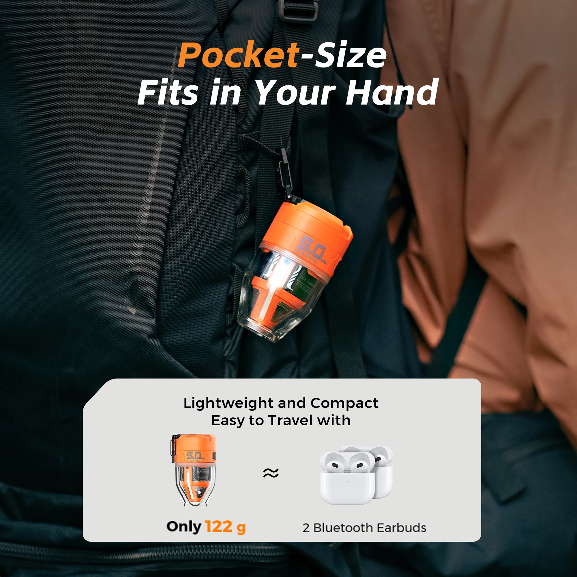 FLEXTAIL MAX PUMP 3 - Electric Air Pump, Portable Camping Pump with 3 Level Ambient Light for Air Bed, Sleeping Pads, Vacuum Bag - Image 2