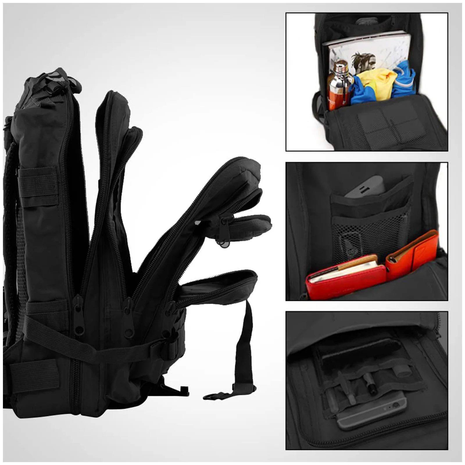 Tactical Backpack Large 3 Day Assault Pack Molle Bugout Bag Rucksack for Hiking Treeking Travel - Image 4