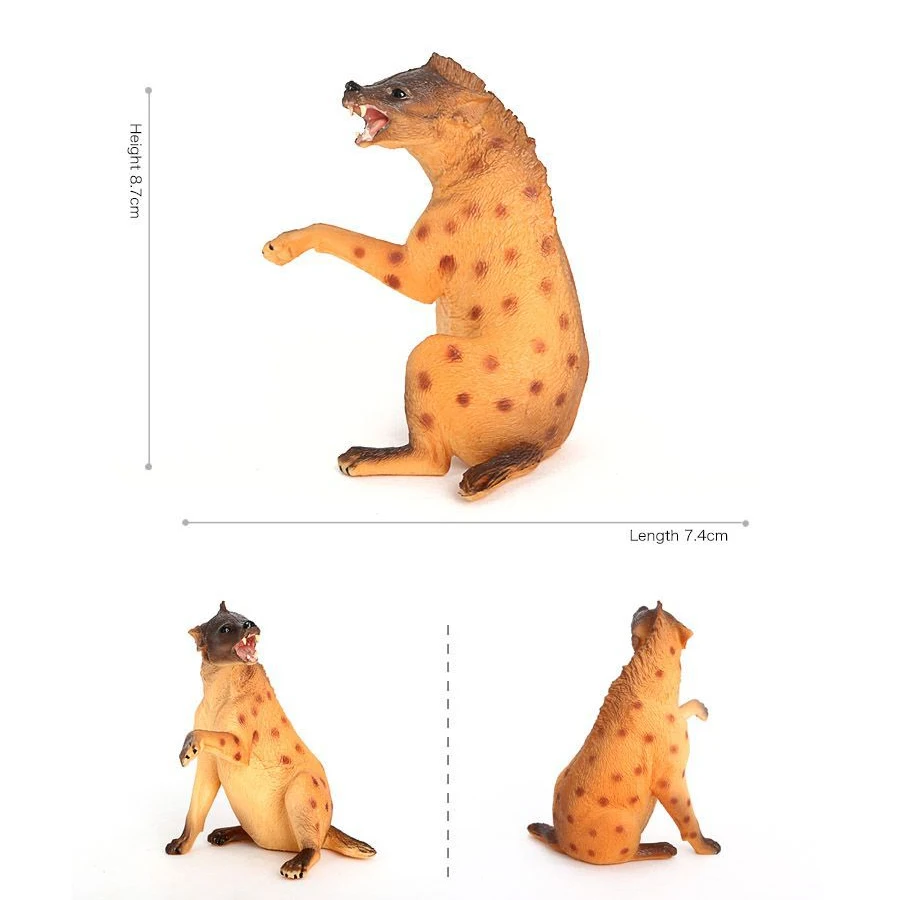 Realistic Plastic Wildlife Hyena,Maned Wolf,African Wild Dog Toy Hand Painted Figurine for Collection Science Educational Prop - Image 3