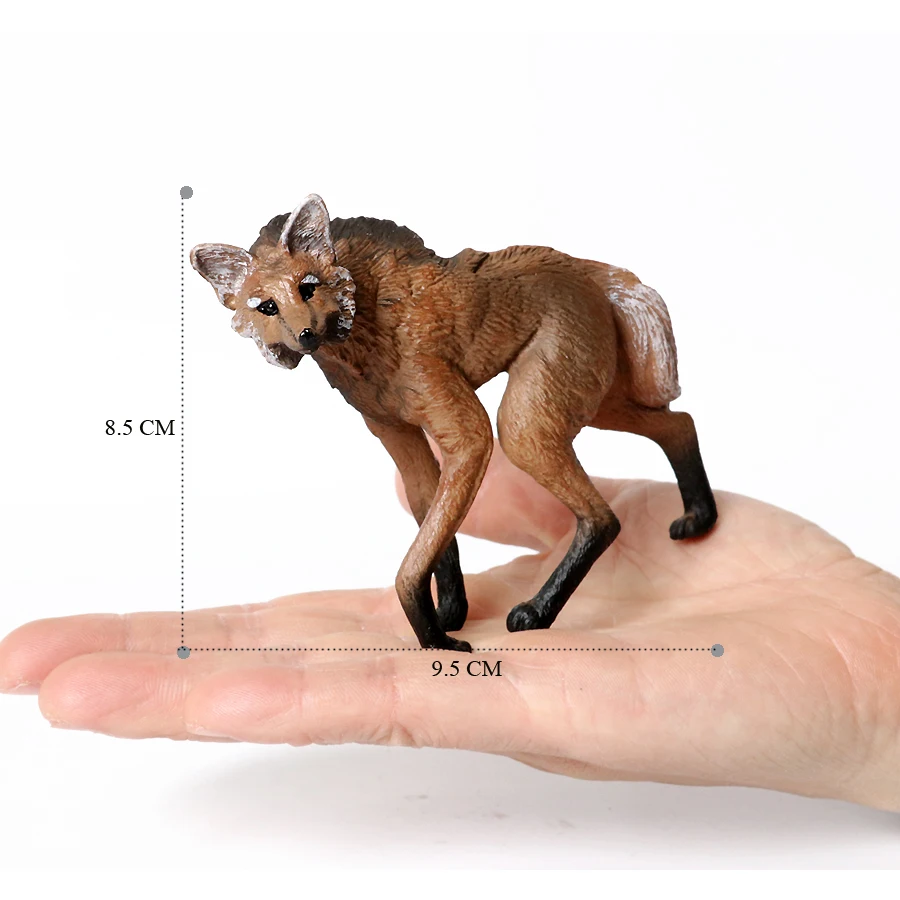 Realistic Plastic Wildlife Hyena,Maned Wolf,African Wild Dog Toy Hand Painted Figurine for Collection Science Educational Prop - Image 11