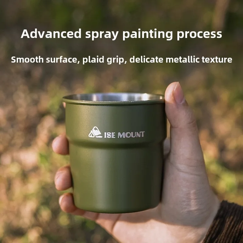 ISE MOUNT Outdoor 304 stainless steel swallow cup camping beer cup for camping beverage with storage bag - Image 2